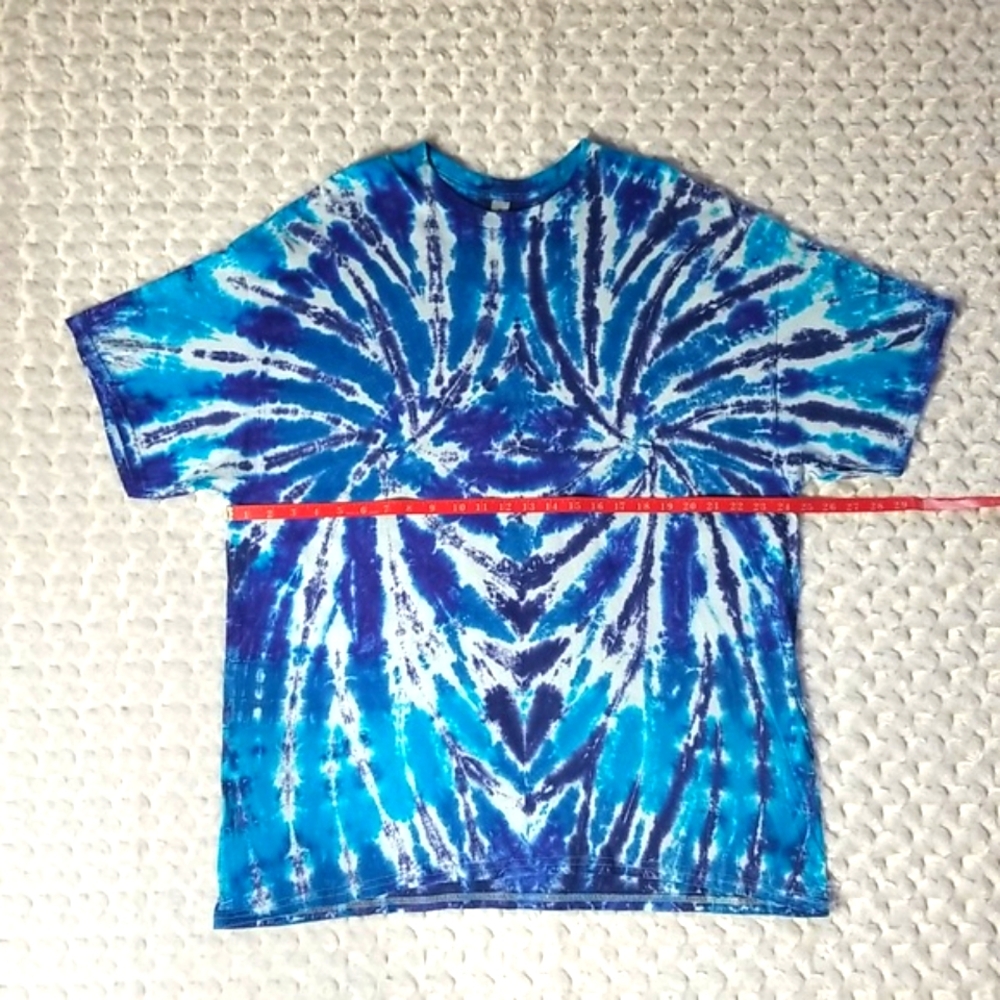 Hand Crafted Handmade Upcycled 2XL Short Sleeve 100% Cotton Tie Dye T-shirt - Picture 9 of 10